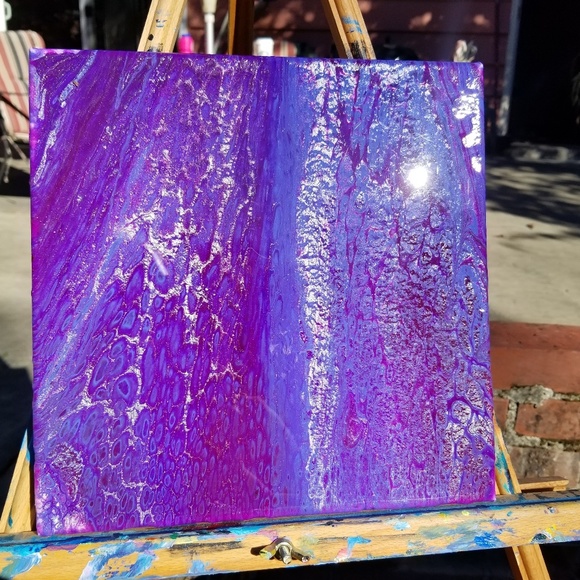 10x10 Purple Divide Paint Pour - Picture 8 of 8